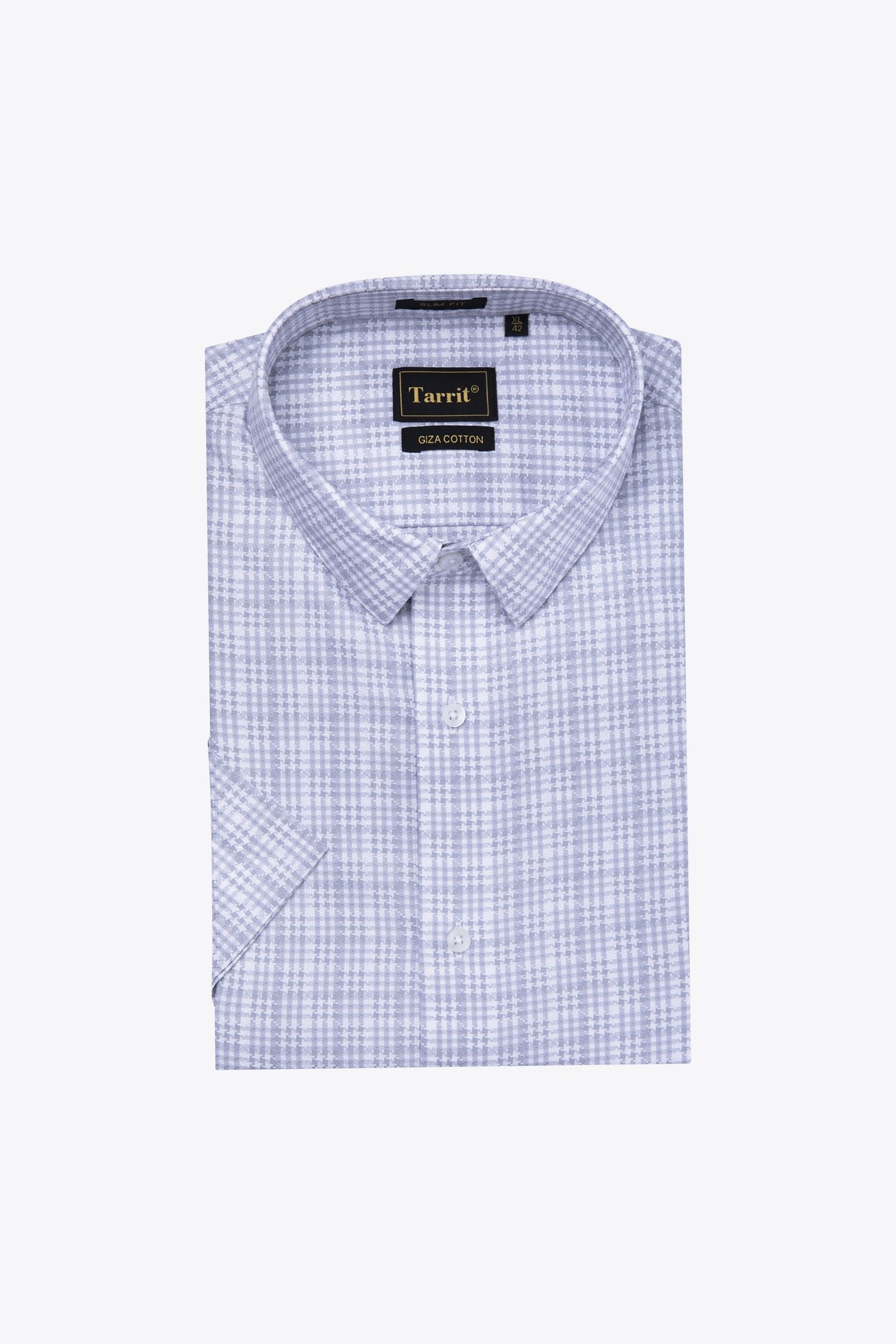 Blue Windowpane Check Shirt, folded