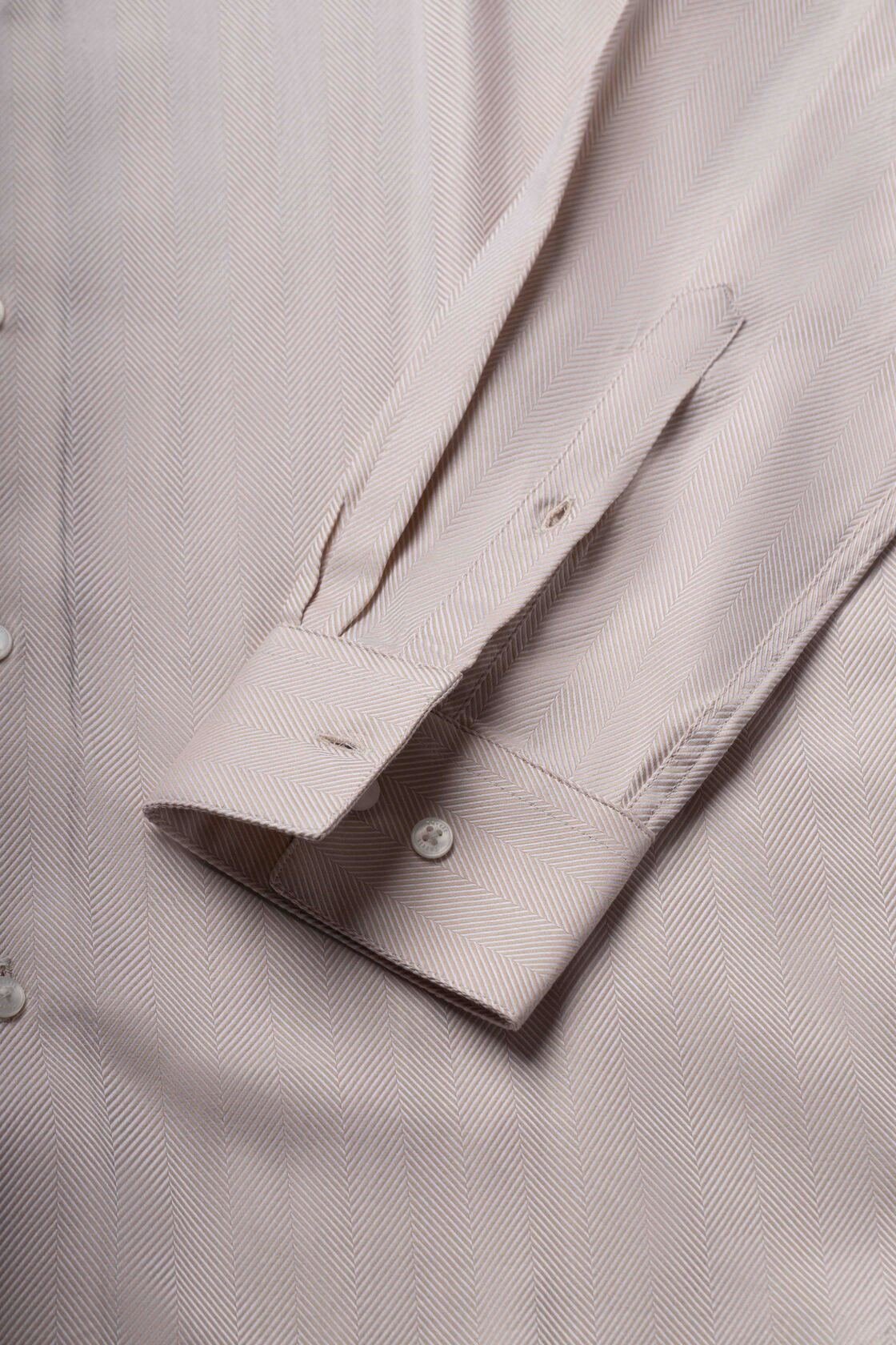 Cream Herringbone Shirt, cuff