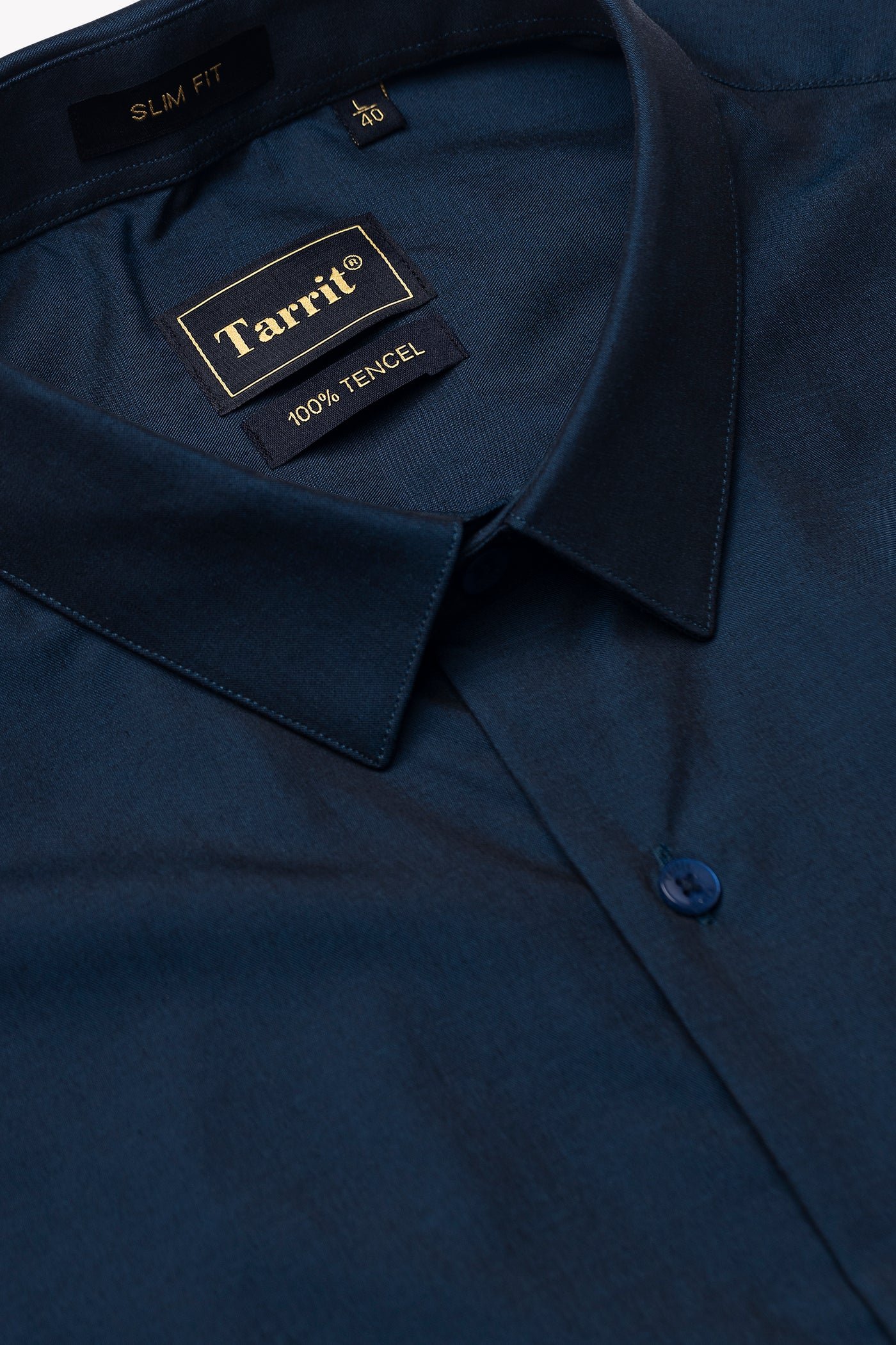 Deep Navy Tencel Shirt, collar