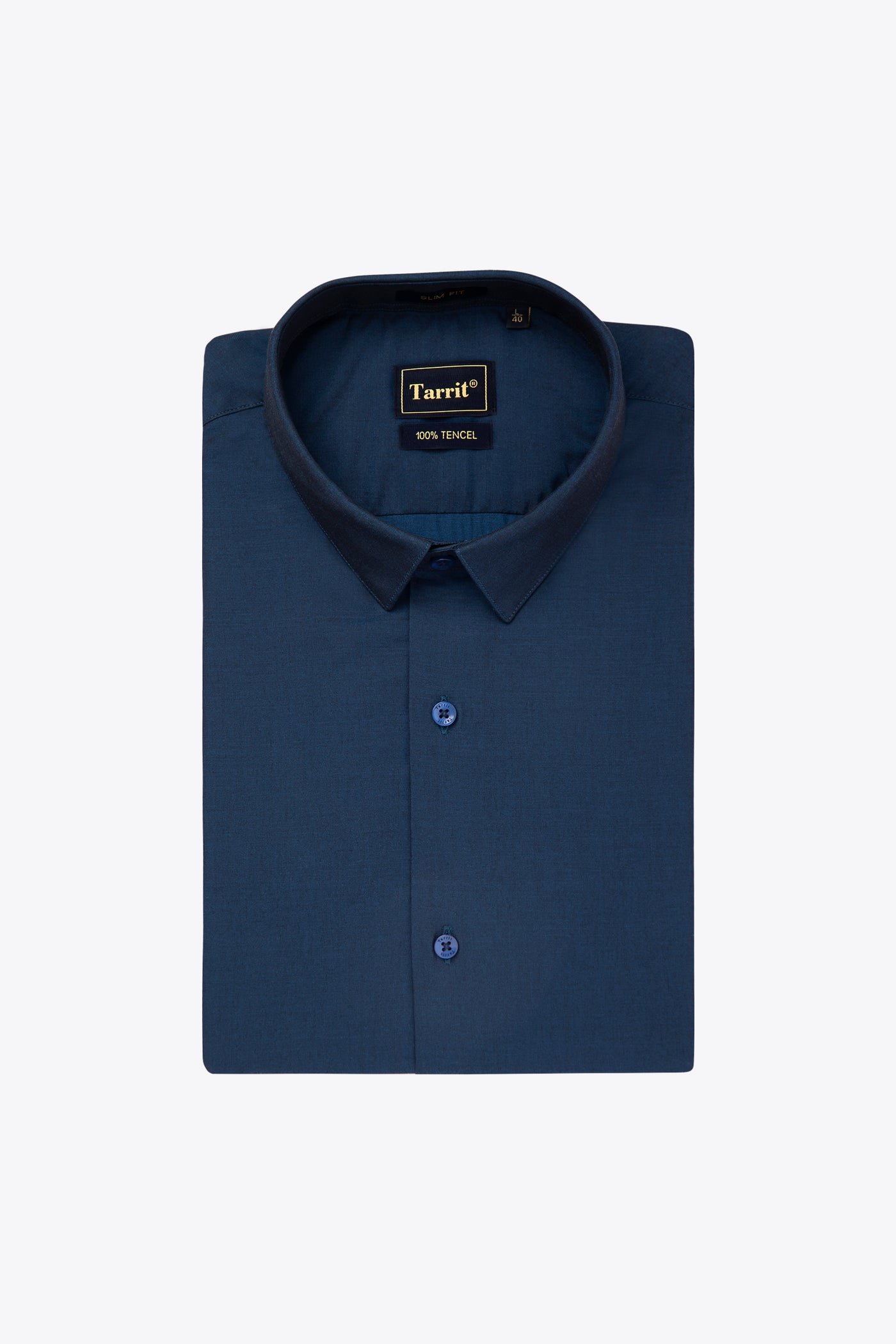 Deep Navy Tencel Shirt, folded
