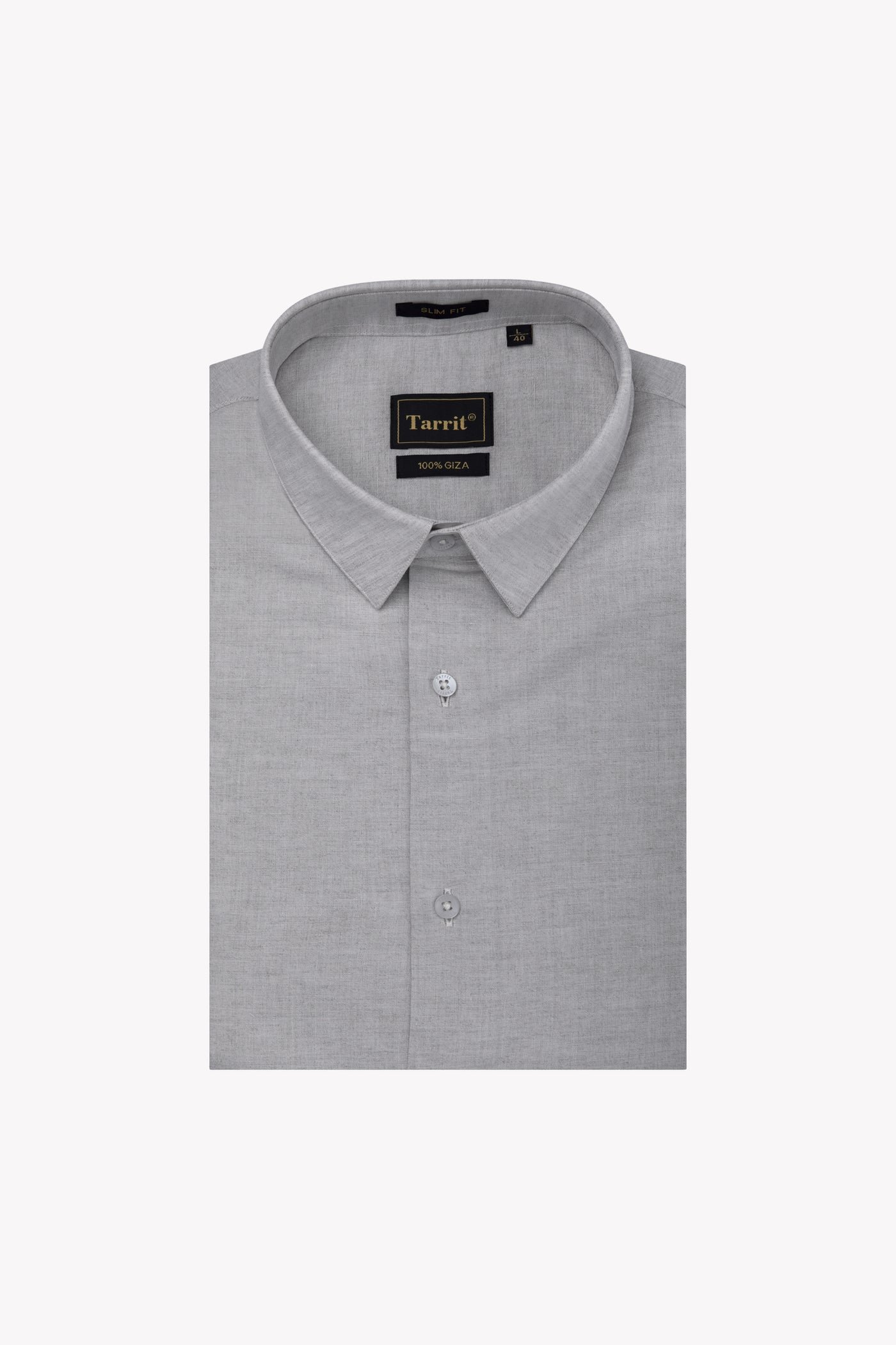 Dove Grey Giza Shirt, folded