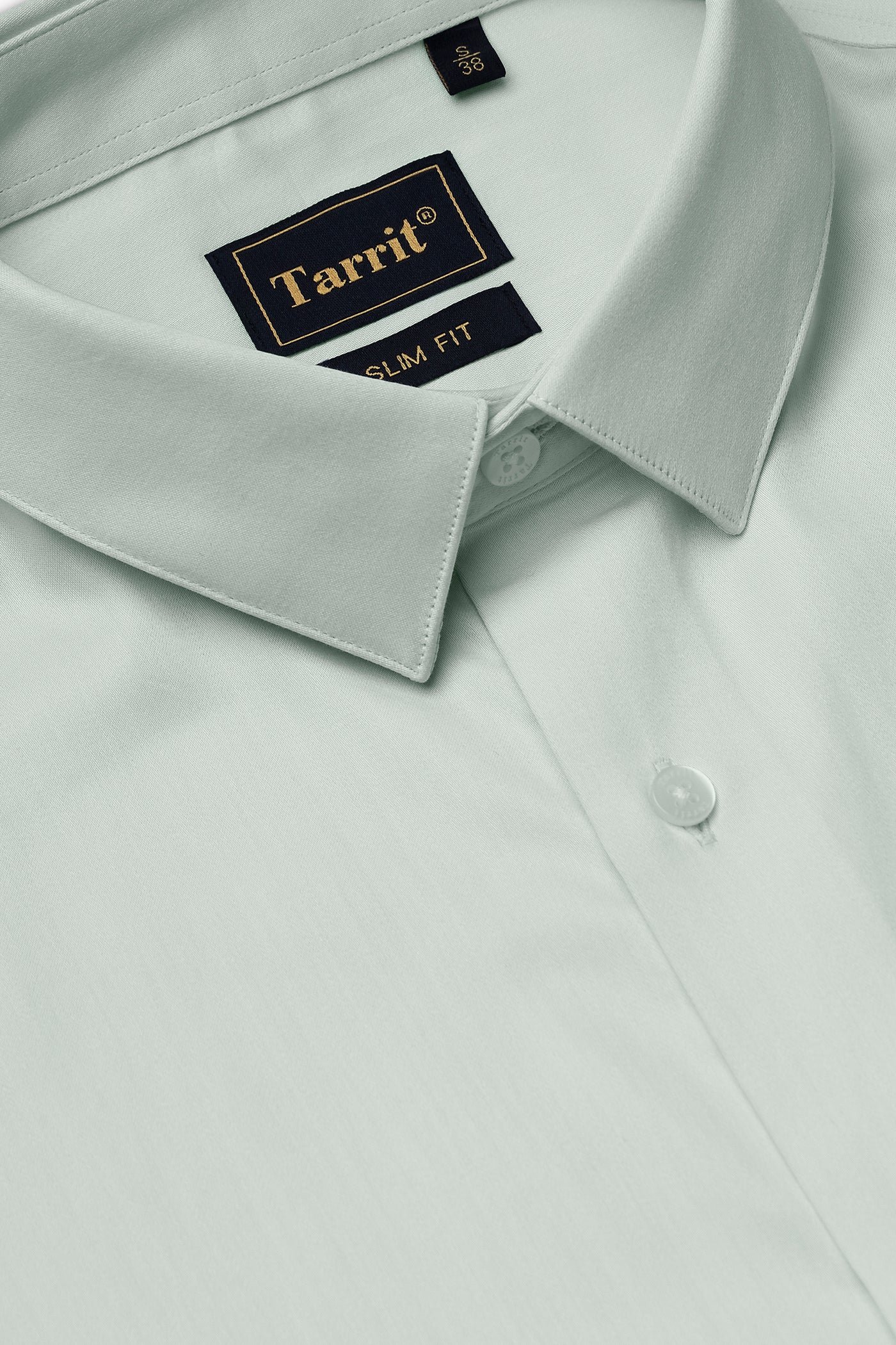 Mint Green Giza Shirt, collar