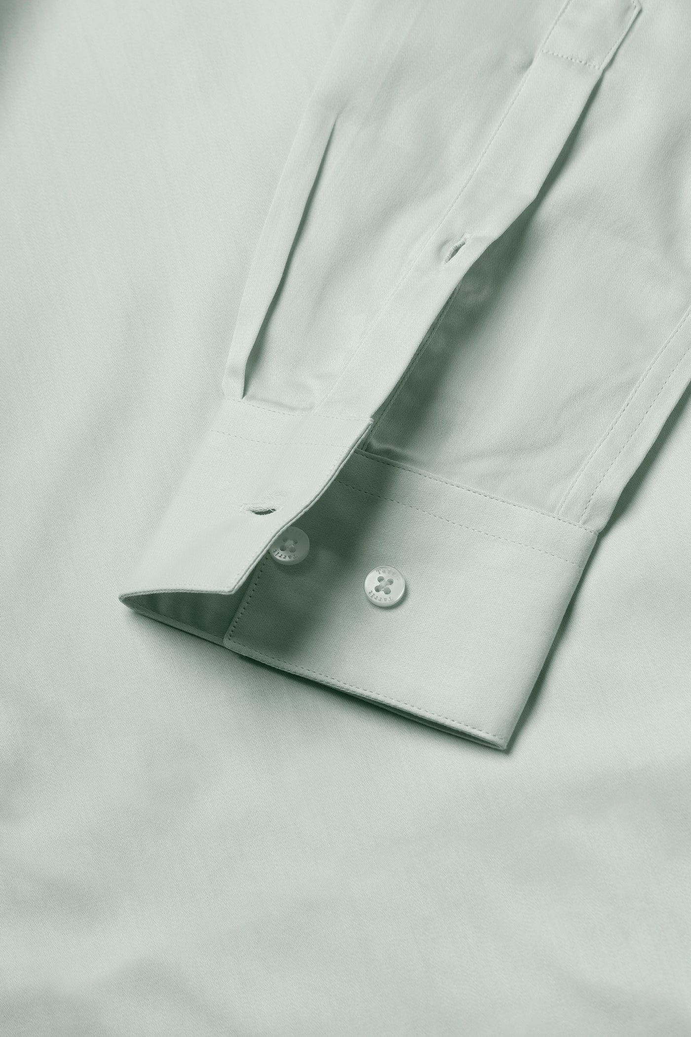 Mint Green Giza Shirt, cuff