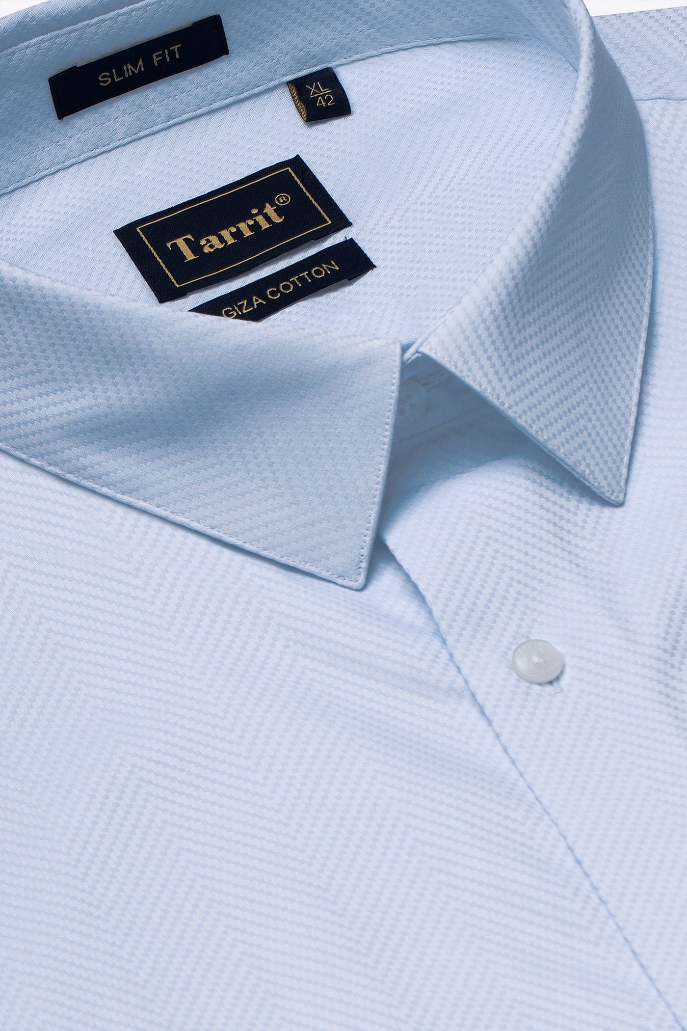 Powder Blue Giza Shirt, collar