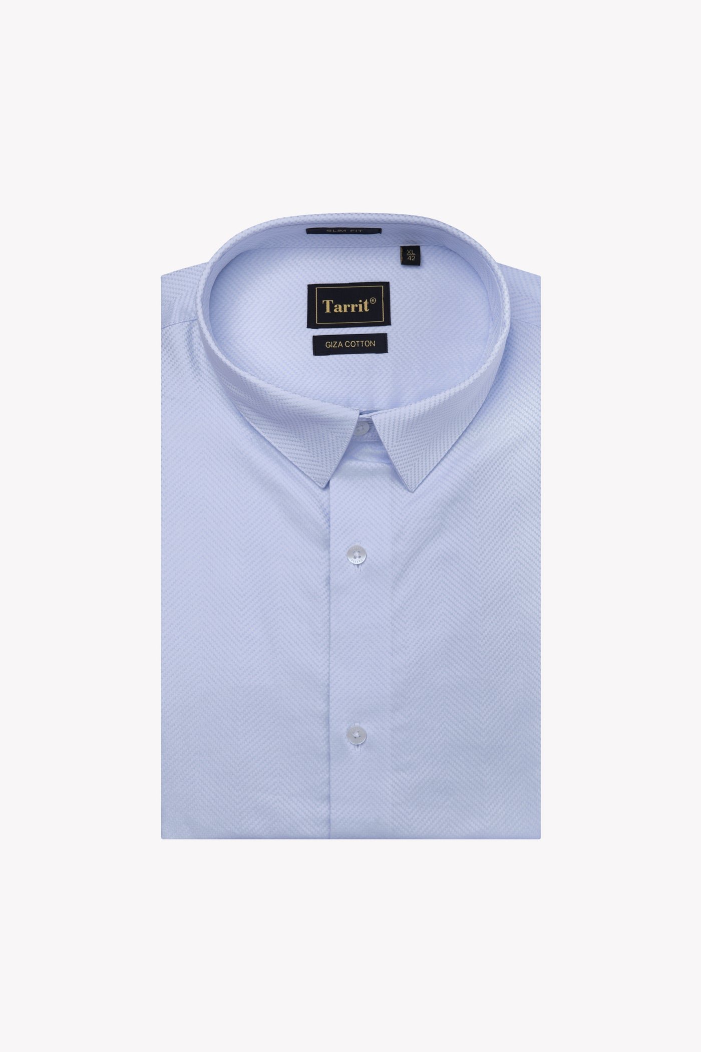 Powder Blue Giza Shirt, folded